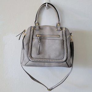 Multi-Compartment Grey Purse